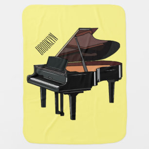 Piano cartoon illustration baby blanket