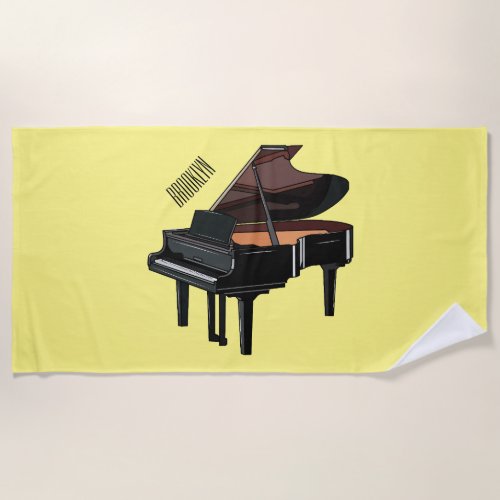 Piano cartoon illustration beach towel