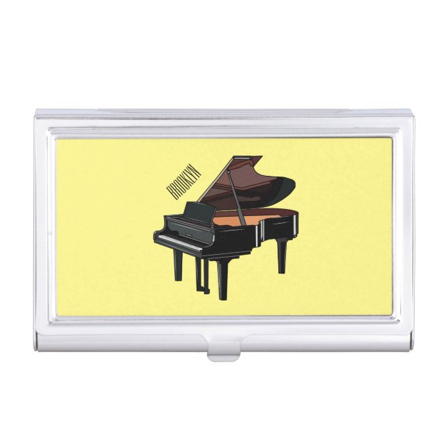 Piano cartoon illustration business card case (Front)