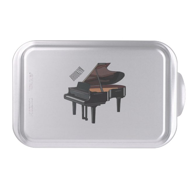 Piano cartoon illustration cake pan (Front)