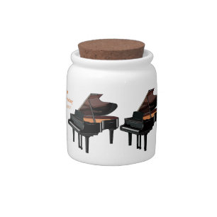Piano cartoon illustration candy jar
