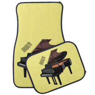 Piano cartoon illustration car floor mat