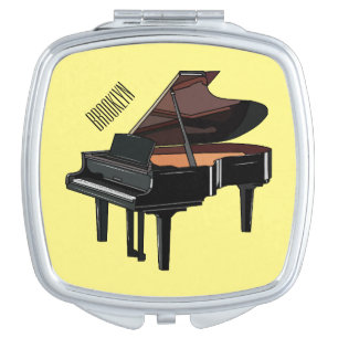 Piano cartoon illustration compact mirror