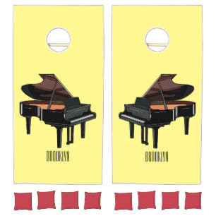 Piano cartoon illustration cornhole set