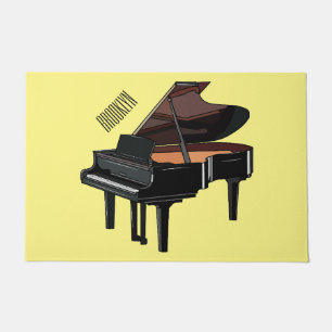 Piano cartoon illustration doormat