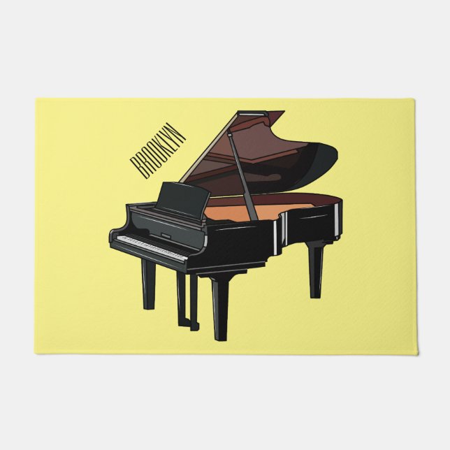 Piano cartoon illustration doormat (Front)