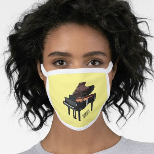 Piano cartoon illustration  face mask