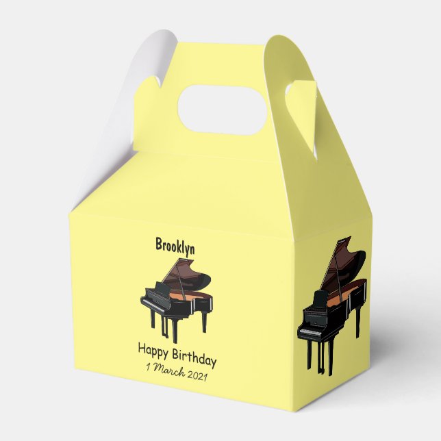 Piano cartoon illustration favor boxes (Front Side)
