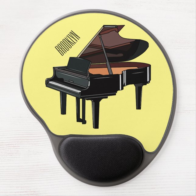 Piano cartoon illustration gel mouse pad (Front)