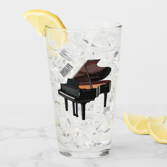Piano cartoon illustration glass (Front Ice)