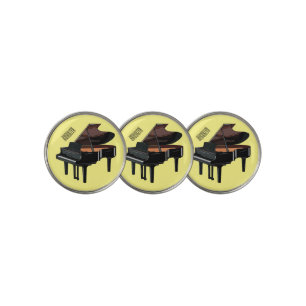 Piano cartoon illustration golf ball marker