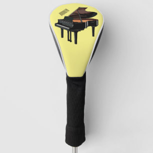 Piano cartoon illustration golf head cover