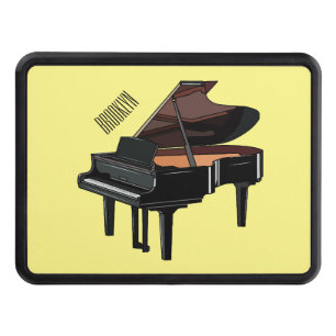 Piano cartoon illustration hitch cover