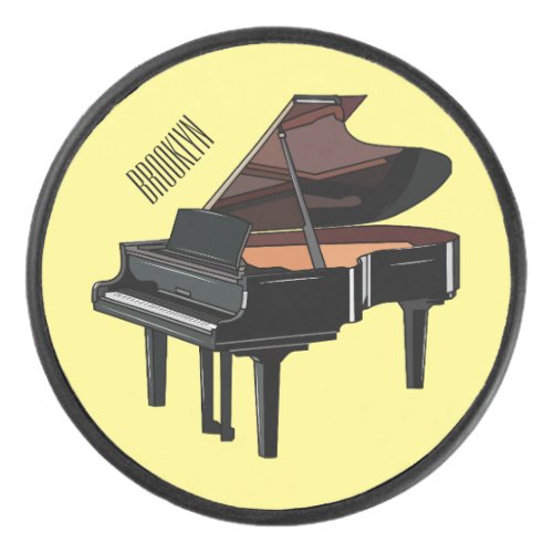 Piano cartoon illustration hockey puck
