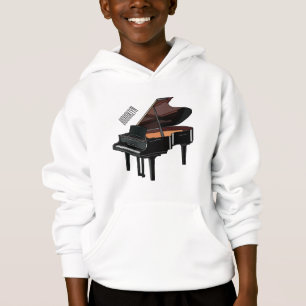 Piano cartoon illustration hoodie