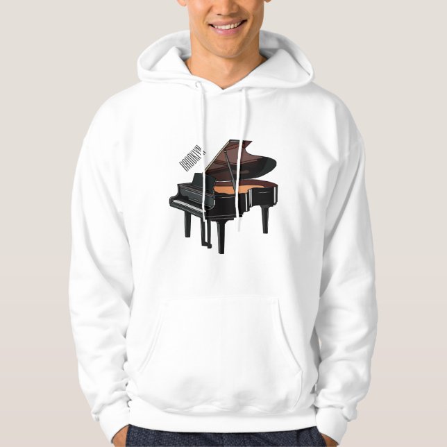Piano cartoon illustration hoodie (Front)
