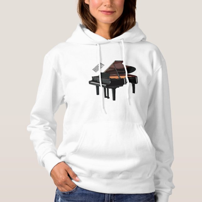 Piano cartoon illustration hoodie (Front)