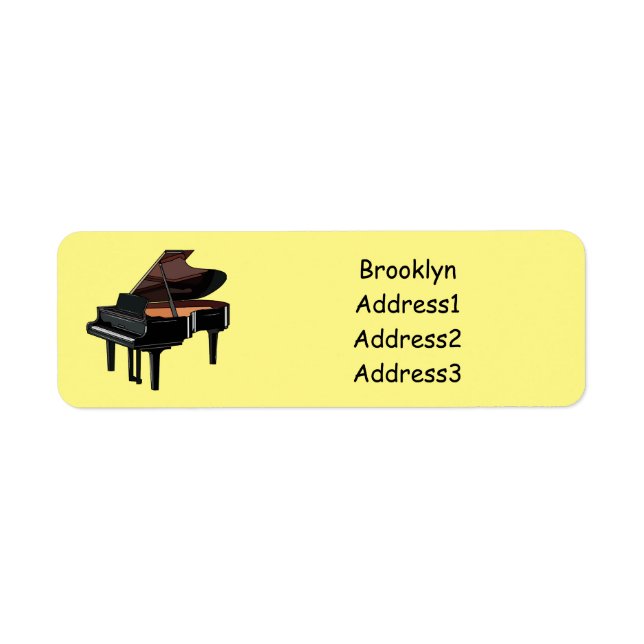 Piano cartoon illustration label (Front)
