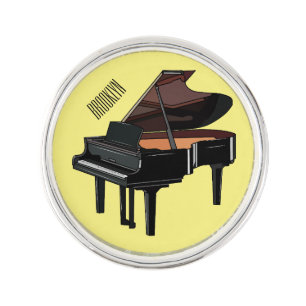 Piano cartoon illustration lapel pin