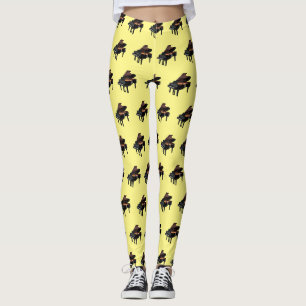 Piano cartoon illustration leggings