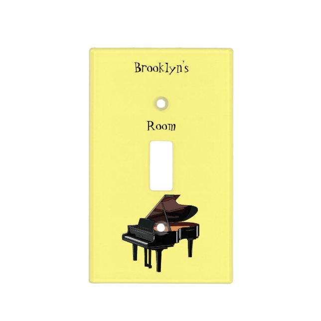 Piano cartoon illustration light switch cover (Front)