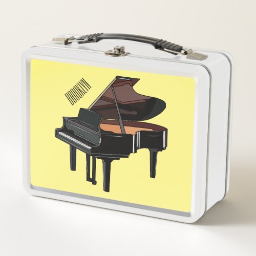 Piano cartoon illustration metal lunch box