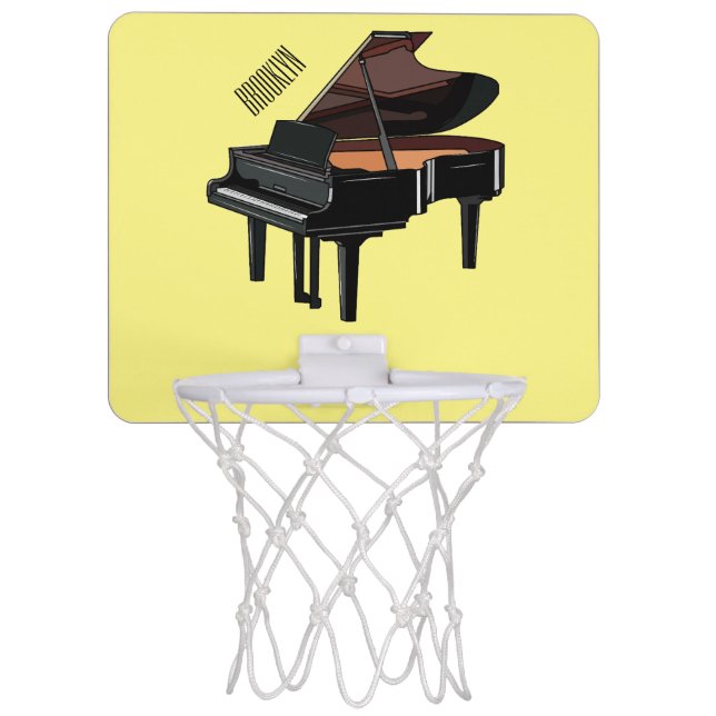 Piano cartoon illustration mini basketball hoop (Front)