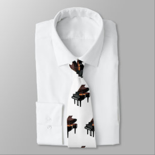 Piano cartoon illustration neck tie