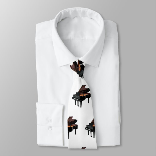 Piano cartoon illustration neck tie (Tied)