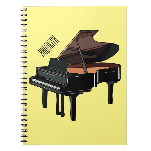 Piano cartoon illustration notebook (Front)