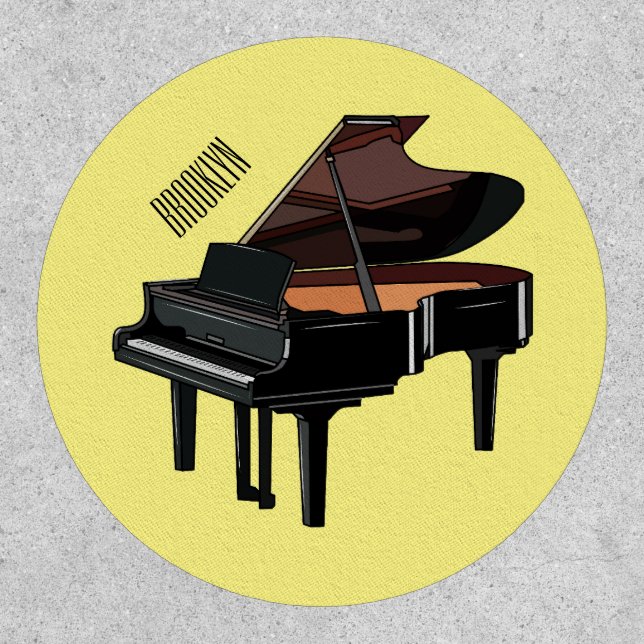 Piano cartoon illustration patch (Front)