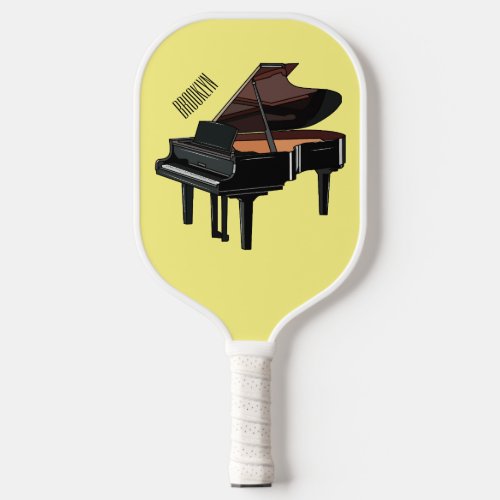 Piano cartoon illustration pickleball paddle