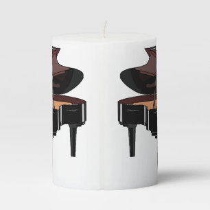 Piano cartoon illustration pillar candle