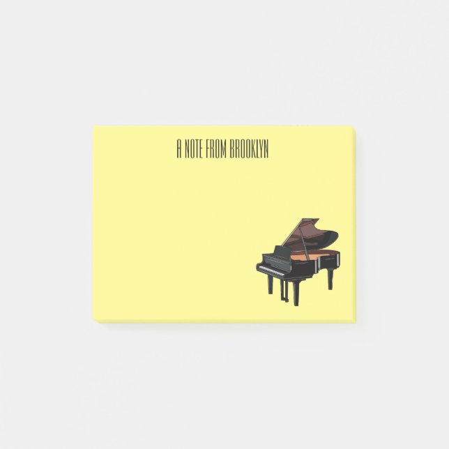 Piano cartoon illustration post-it notes (Front)