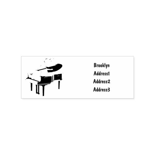 Piano cartoon illustration rubber stamp