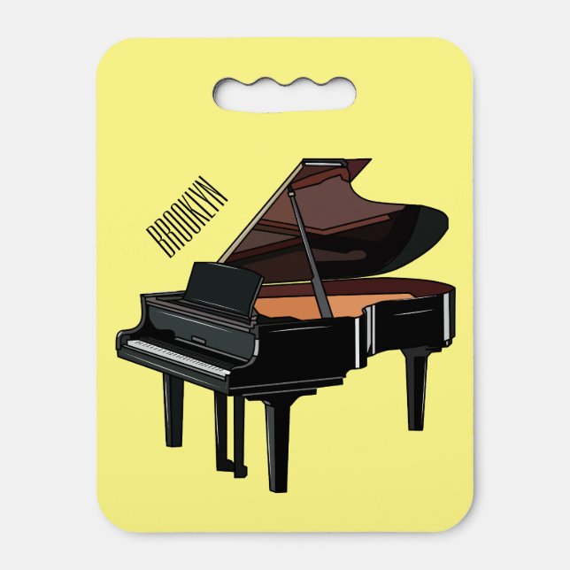 Piano cartoon illustration seat cushion (Front Vertical)