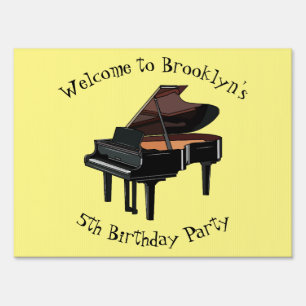 Piano cartoon illustration sign