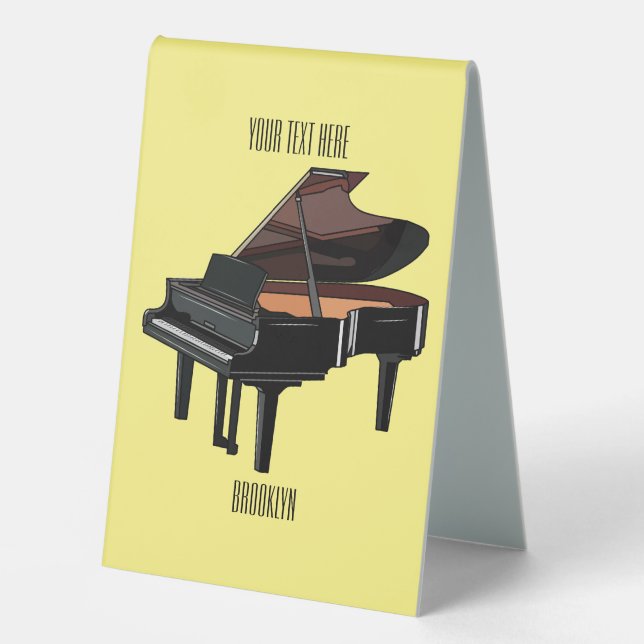 Piano cartoon illustration table tent (Front)