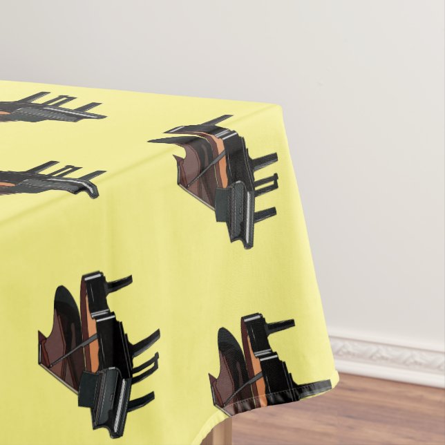 Piano cartoon illustration tablecloth (In Situ)