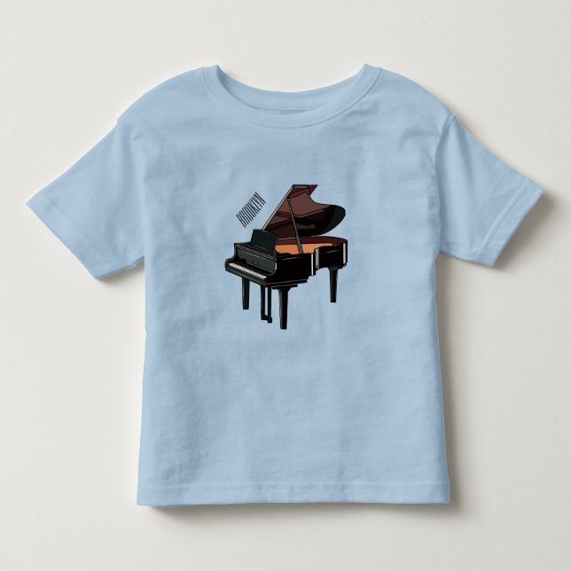 Piano cartoon illustration toddler t-shirt (Front)