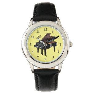 Piano cartoon illustration watch