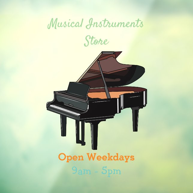 Piano cartoon illustration window cling (Sheet 3)