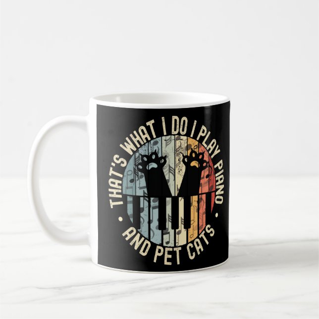 Piano Cat  Keyboard Player  Cats Musician  Coffee Mug (Left)
