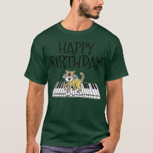 Piano Cat Pianist Birthday Music Teacher Musician T-Shirt