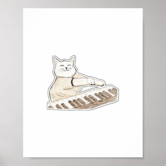Piano Cat Poster