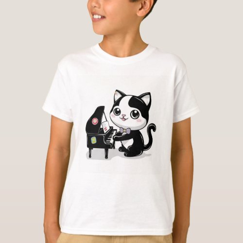 Piano Cat T_Shirt