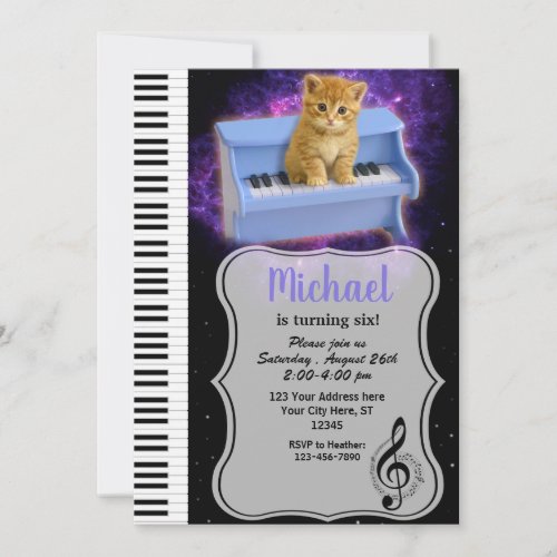 Piano Cat Universe Cosmic Invitation