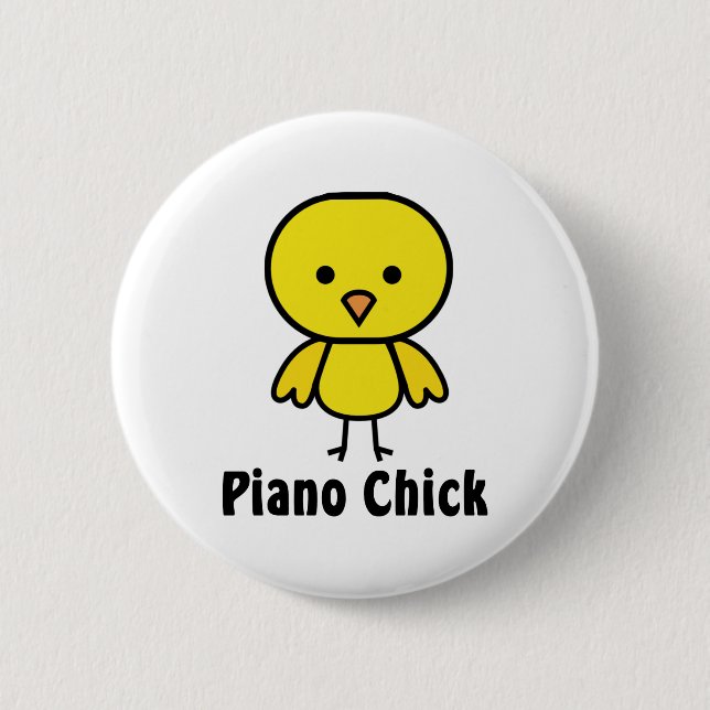 Piano Chick Pinback Button (Front)