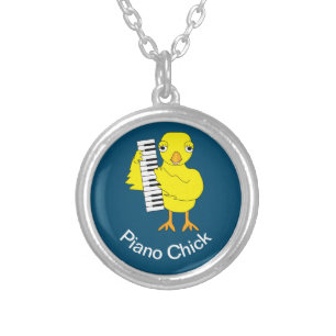 Piano Chick Silver Plated Necklace