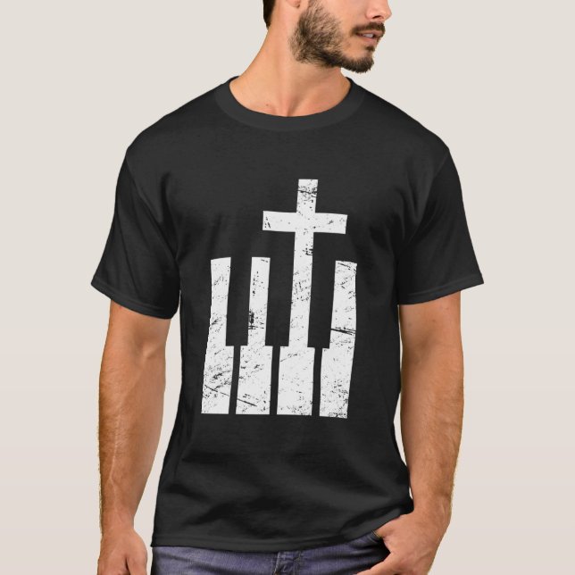 Piano Christian Music Piano Christian Music Grey S T-Shirt (Front)